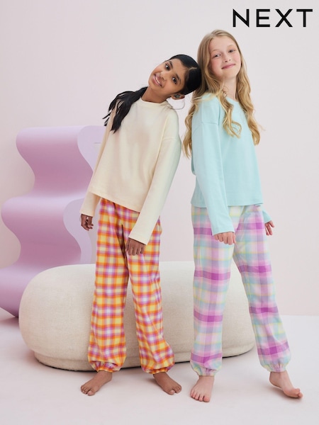 Helle Pastellfarbe - Woven Check Pyjamas 2 Pack (3-16yrs) (196667) | 25 € - 32 €