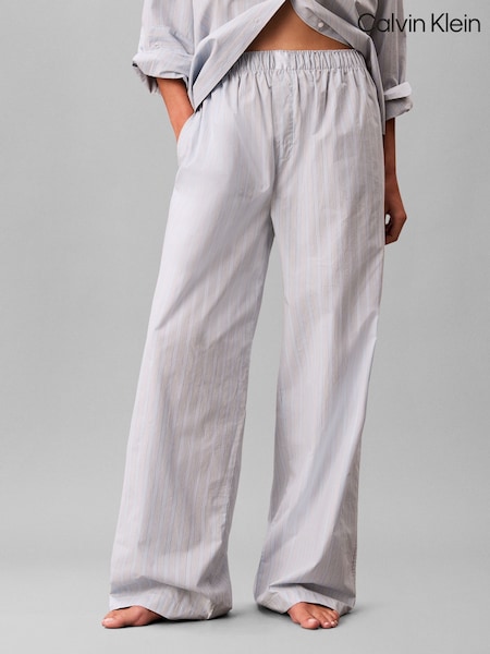 Blue - Calvin Klein Cotton Poplin Pyjamas