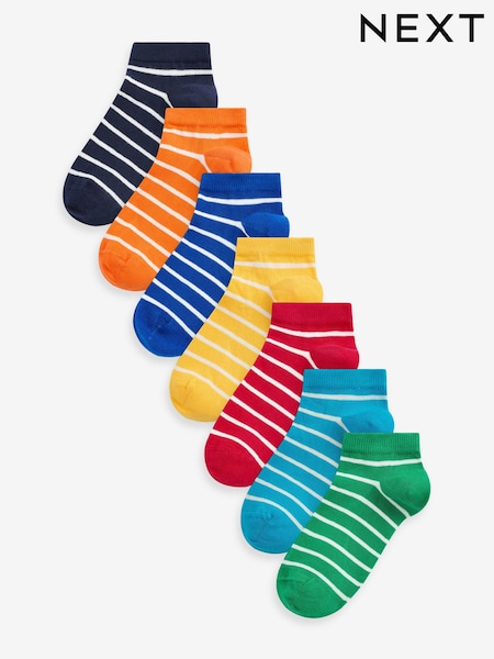 Regenbogenfarben gestreift - Rich Trainers Socks 7 Pack (196921) | 10 € - 11 €