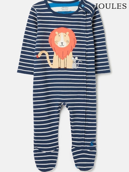 Joules Blue Zippy Artwork Cotton Babygrow (196960) | €13.50