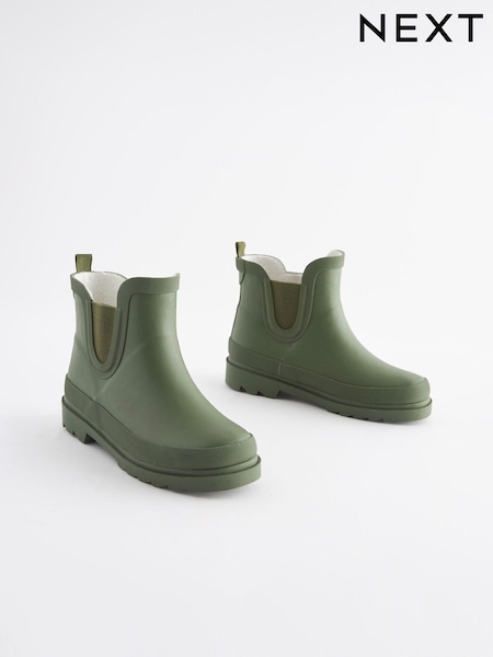 Khaki Green Warm Lined Ankle Wellies (196989) | €10.50 - €12.50