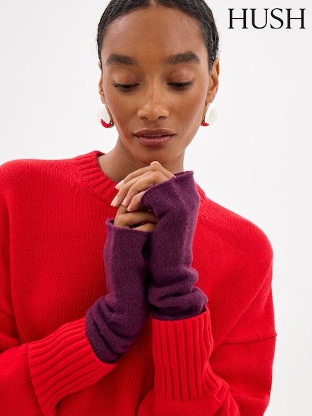 Lilla - Hush Long Fingerless Cashmere Gloves
