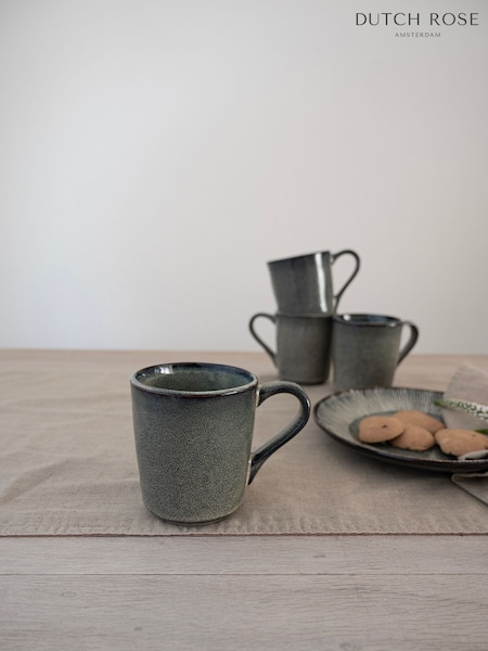 Dutch Rose Set of 4 Green Mugs (197173) | €46