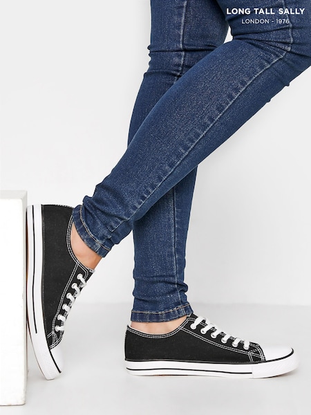 Long Tall Sally Black Canvas Low Trainers (197754) | €31