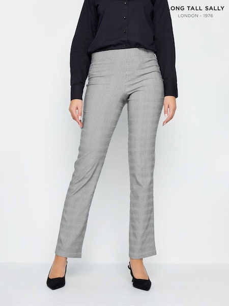Long Tall Sally Grey Straight Dogstooth Trousers (197797) | €45
