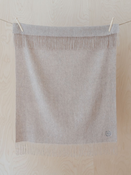Tbco Oatmeal Melange Lambswool Baby Blanket