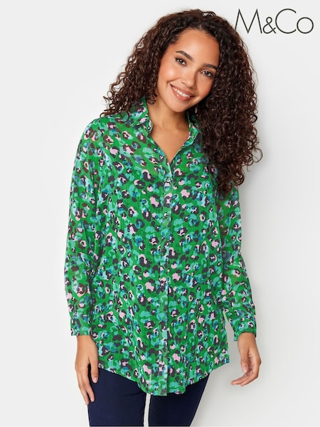 M&Co Green Longline Long Sleeve Shirt (197860) | €45