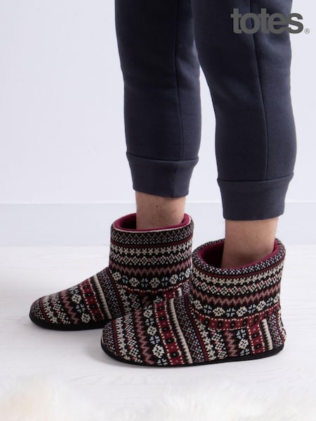 Totes Multi Fair Isle Mens Boots Slippers (197952) | €18.50