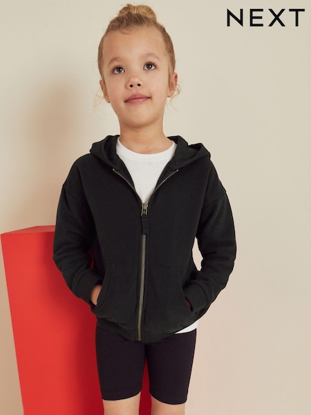 أسود - Cotton Rich Zip Through Sports Hoodie (3-16yrs) (198020) | ‏72 ر.س.‏ - ‏101 ر.س.‏