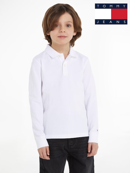 Tommy Hilfiger White Essential Long Sleeve Polo Shirt (198122) | 99 QAR - 123 QAR