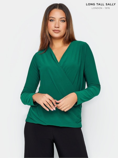 Green - Long Tall Sally ITY Wrap Top (198323) | 201 LEI