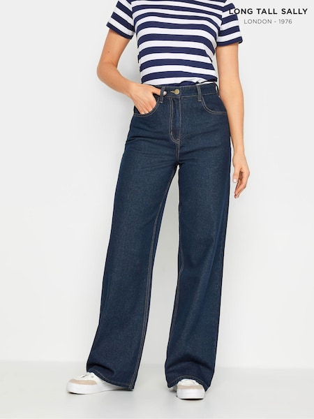 Long Tall Sally Blue Dark Wide Leg 100% Cotton Jeans (198417) | 2,583 UAH