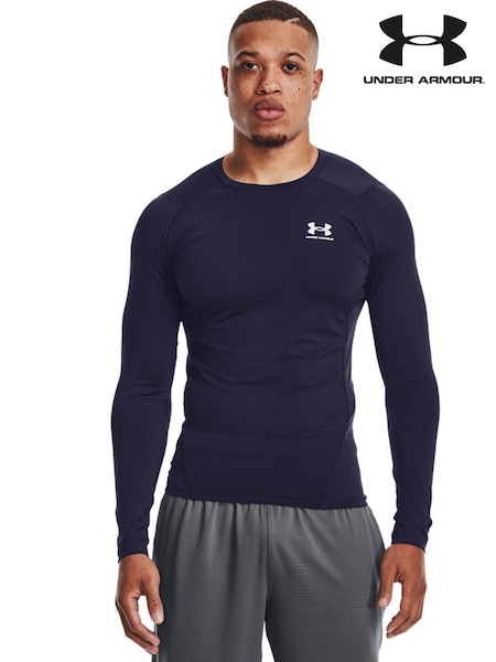Under Armour Navy/White HeatGear Fitted Long Sleeve Base Layer T-Shirt (199246) | € 56