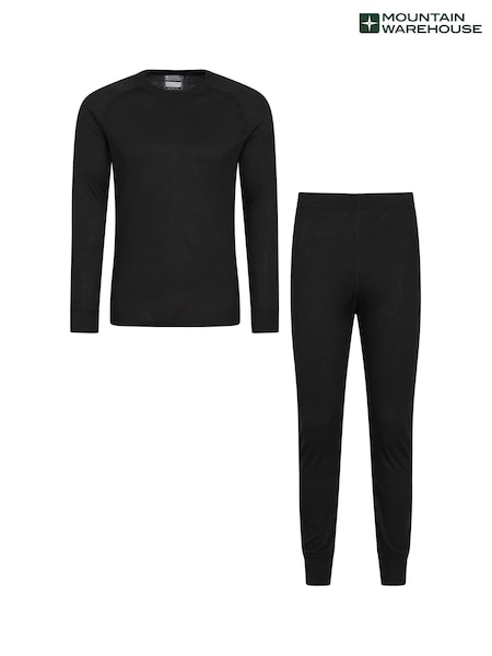 Schwarz - Mountain Warehouse Talus Thermo-Set mit Oberteil und Jogginghose für Herren (199353) | 55 €