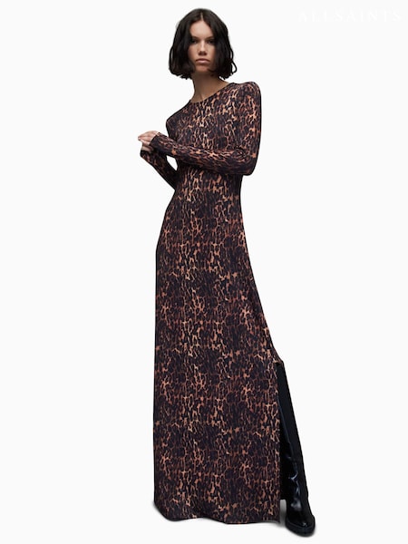 AllSaints Brown Katlyn Evita Maxi Dress (199368) | €83