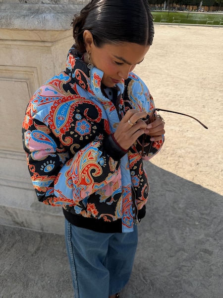 Blue - Never Fully Dressed Paisley Reversible Padded Jacket