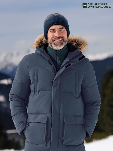 أزرق - Regular Mountain Warehouse Fern Mens Water Resistant Padded Parka