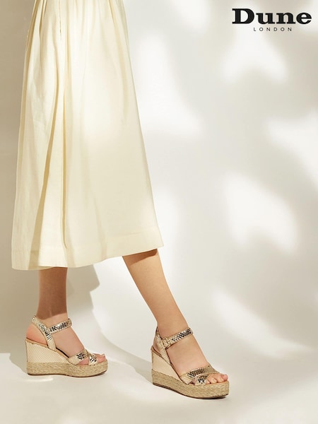 Dune London Animal Kind Cross Strap Covered Wedge Sandals (199886) | €66