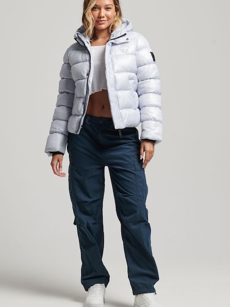 Superdry Blue Hooded Shine Sports Puffer Jacket (1DL616) | €77