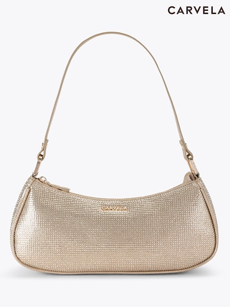Gold - Carvela Brando Embellished Shoulder Bag