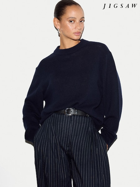 Blue - Jigsaw Merino Cashmere Relaxed Jumper