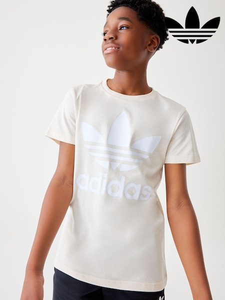 adidas Originals Cream 100% Cotton 3-Stripes T-Shirt (200440) | € 14