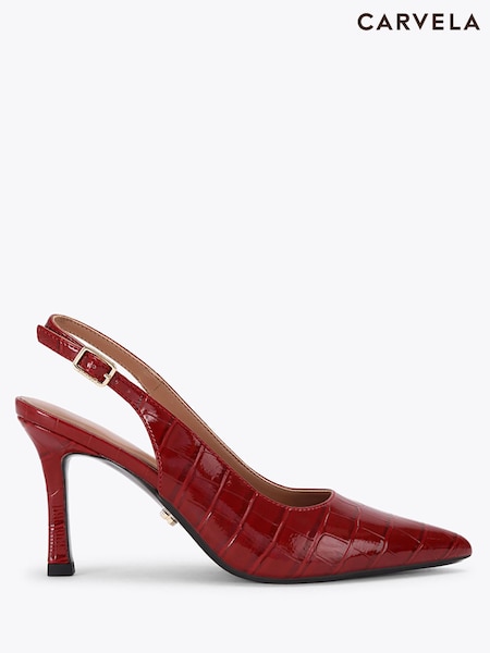 Қызыл - Carvela Corletta Sling Court Heeled Croc Shoes
