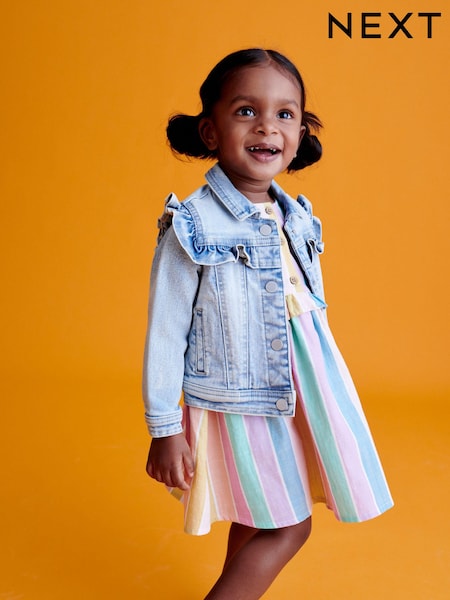 Mid Blue Denim Frill Jacket (3mths-7yrs) (200649) | $24 - $30