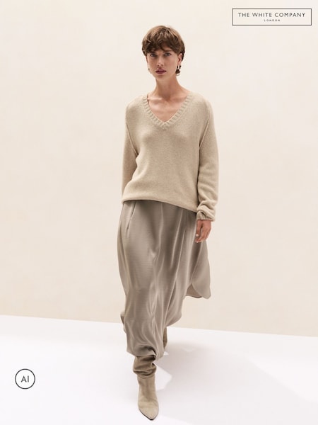 Natural - The White Company Curved Hem Skirt