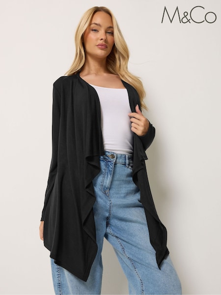 Black - M&co Waterfall Cardigan
