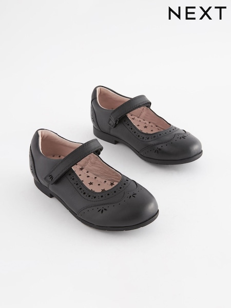 Black Wide Fit (G) Premium Leather Mary Janes (200859) | €12.50 - €14.50