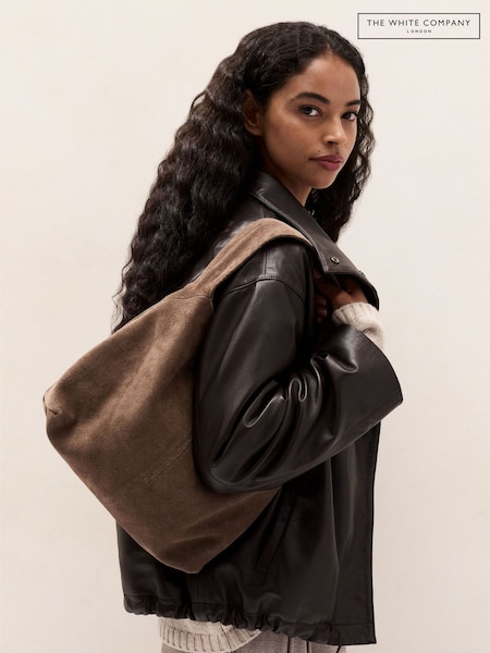 Brown - The White Company Suede Small Hobo Bag