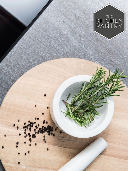 Kitchen Pantry White Marble Pestle and Mortar (201402) | €40