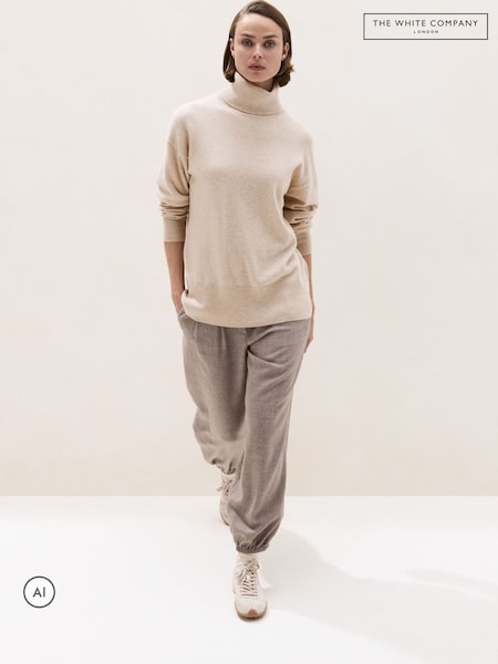 Naturlig - The White Company kasjmirgenser med rullekrage