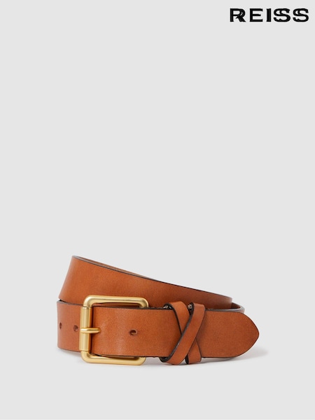 Reiss Tan Annie Leather Buckle Belt (201482) | €57