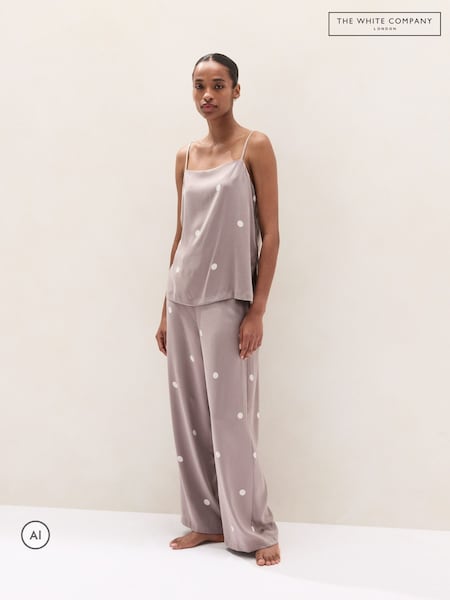 Қоңыр - The White Company Silk Spot Cami пижама жиынтығы