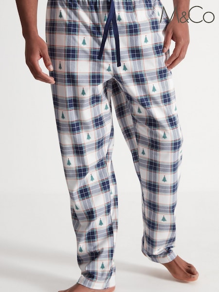 M&Co Blue Check Tree Wincy Bottoms (2016X0) | €5