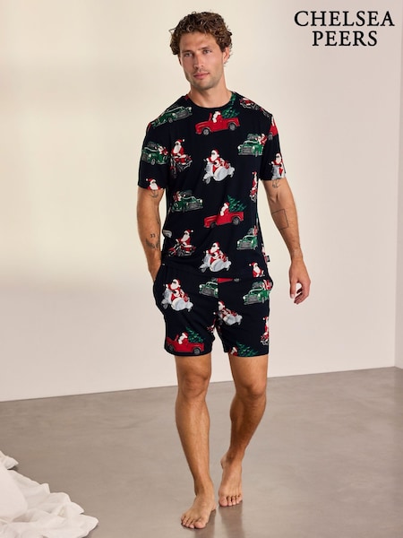 Zils - Regular Chelsea Peers Christmas Santa Road Trip Print Long Pyjamas Set