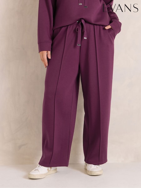 Red - Evans Luxe Wide Leg Joggers