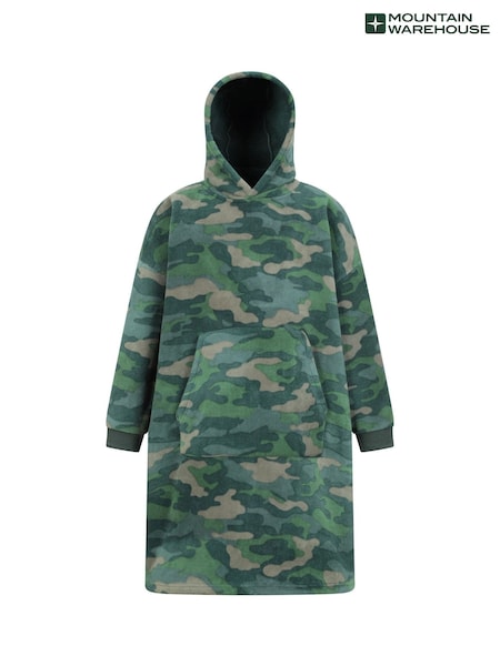 Mountain Warehouse Green Kids Snug Borg Lined Hooded Blanket (202194) | AED169