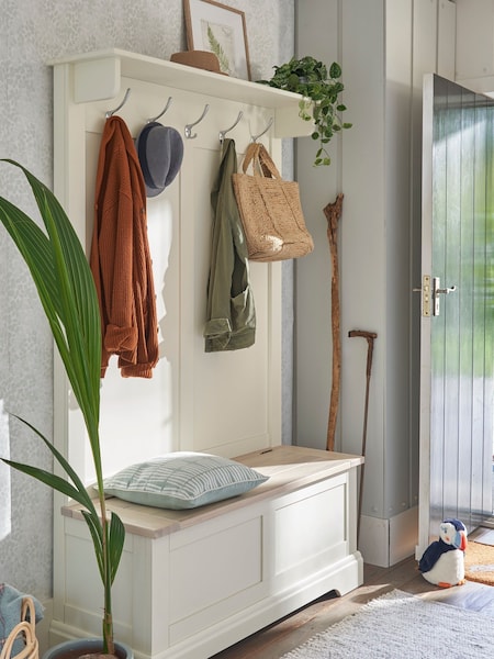 Laura Ashley White Dorset Tall Bench With Coat Rack (202661) | €1,323