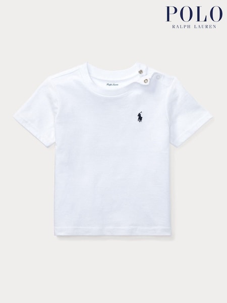 Polo Ralph Lauren White Baby 100%Cotton Jersey Logo T-Shirt (202701) | €60