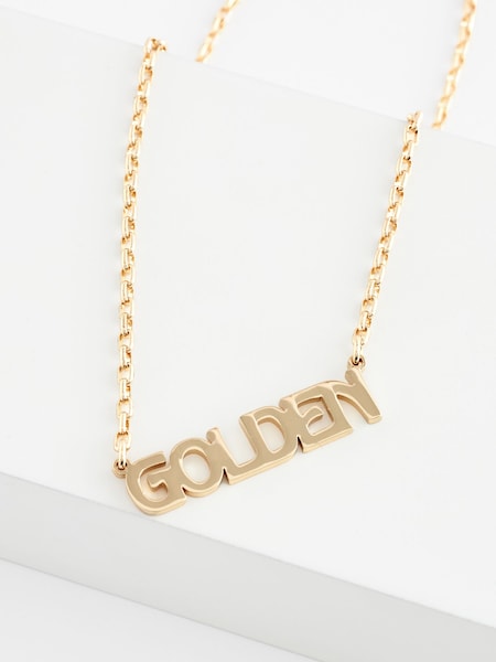 Rockett St George Gold Tone Golden Slogan Necklace (203306) | AED58