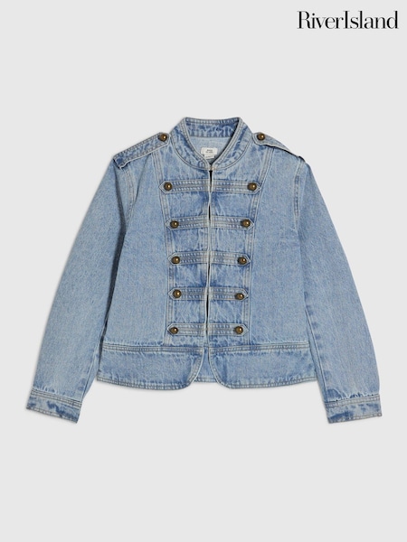 Azul - Chaqueta vaquera estilo militar de River Island