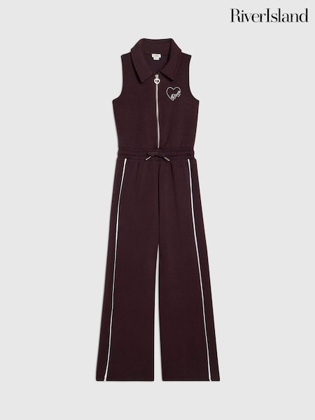 Purple - River Island Zip Up Jumpsuit