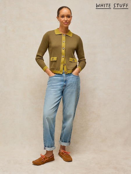 Green - White Stuff Charlotte Collar Cardigan