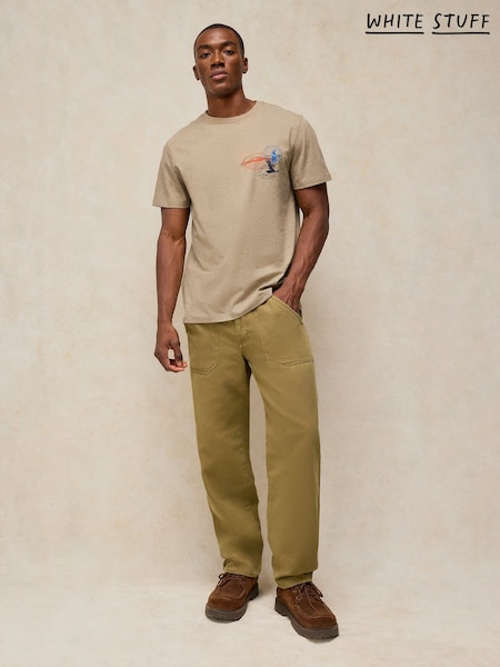 Natural - Regular White Stuff Abersoch Embroidered T-shirt