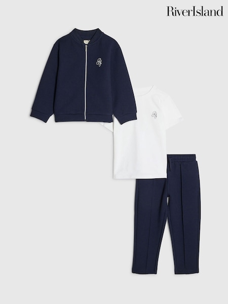 Blue - River Island Bomber Jacket & Joggers Set