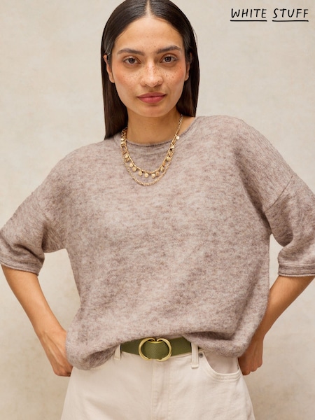 Natural - White Stuff Kate Knitted Top