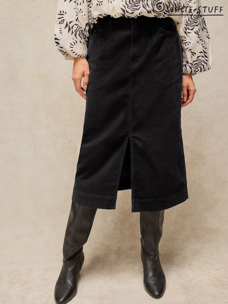 Black - White Stuff Tia Cord Midi Skirt